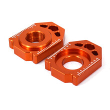 Motorcycle Rear Axle Blocks Chain Tensioner Compatible with 125/150/250SX 250/350SX-F 250/450XC-F Orange