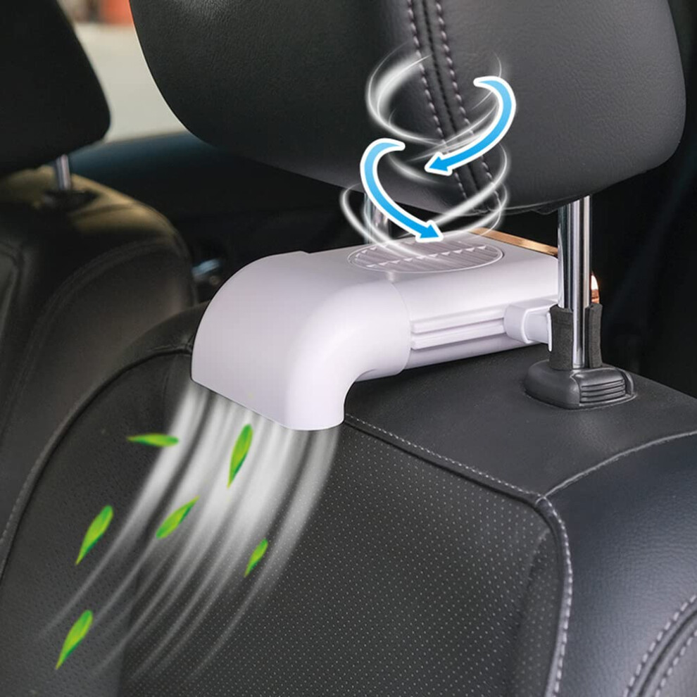 Portable Car Fan, Adjustable Usb Backseat Cooling Fan With 3 Speeds For Cars, Trucks And Vans, White 6947110801612