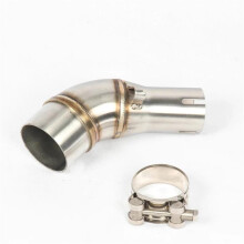 Auspuff Schalldämpfer 51 Mm Slip-On Mittlere Verbindung for YZF R25 R3 MT-03 Motorradauspuff Rohr Silber