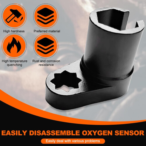 Oxygen Sensor Removal Tool 22mm 1/2 Inch Offset Flaring Nut Socket Wrench Compatible with Most Vehicles 2