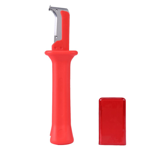 Red Insulation Cable Knife Swa Cable Stripper with Insulated Handle and Fixed Blade, Wire Stripper Tool