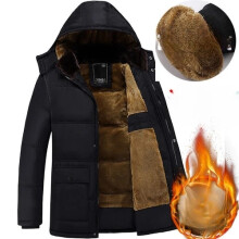 (Yellow lining, UK XL=Tag 3XL) Men Hooded Parkas Winter Warm Coat Men's Long Sleeve Casual Fur Lined Coat