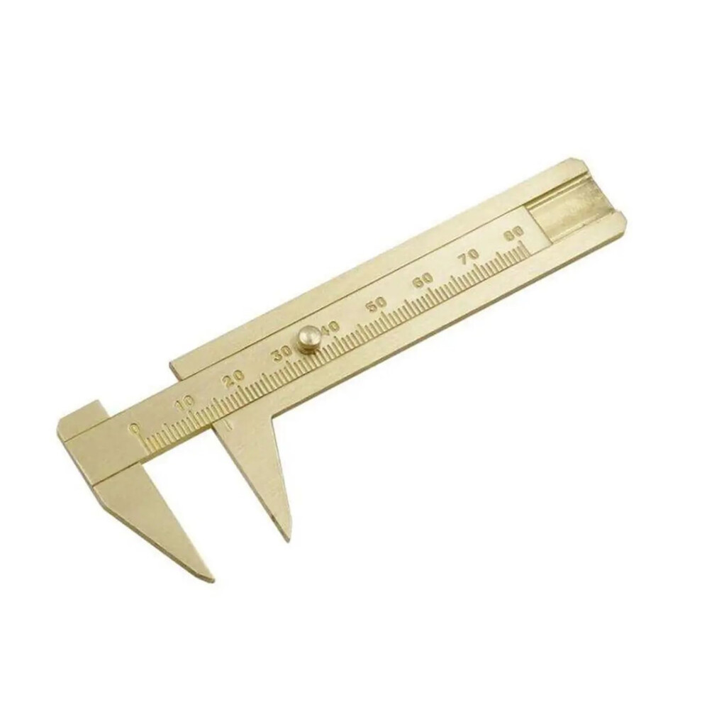 Brass Vernier Caliper For Jewelry Measurement, Portable Durable Measuring Tool, Single Scale Ruler 6038364939258