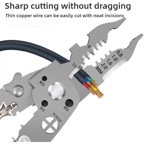 18 in 1 Foldable Wire Stripper Tool, 2025 Upgraded Professional Crimper, Multi-Function Electrician Hand Tool, Compact Design 2