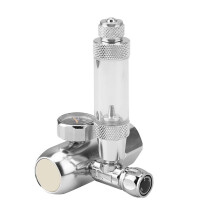 Aquarium-CO2-Druckregler Sicherheitsventil Manometer Blasen-Counter Silber