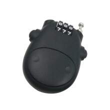 4-Digit Combination Lock Cable, Heavy-Duty Steel Core, Secure Motorcycle Helmet & Ski Equipment Lock, Black
