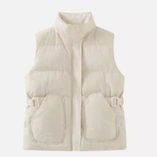 (Cream White, 3XL = UK 18) Womens Winter Zip Up Vest Jacket Body Lady Gilet Waistcoat Warmer Padded Quilted