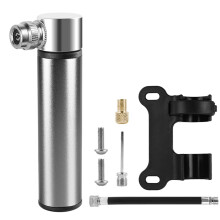 Compact Bike Air Pumps, Lightweight Ergonomic Bicycle Tire Pumps in Silver for Road and Mountain Bikes