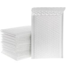 50 Pack White Bubble Mailers - 13x15 cm Cushioned Poly Bubble Mailers for Shipping, Durable Polymailers with Protective Lining