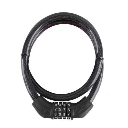 Durable Steel Cable Lock for Bicycles, Combination Lock with Code Security, Theft Protection, 1.8m Length