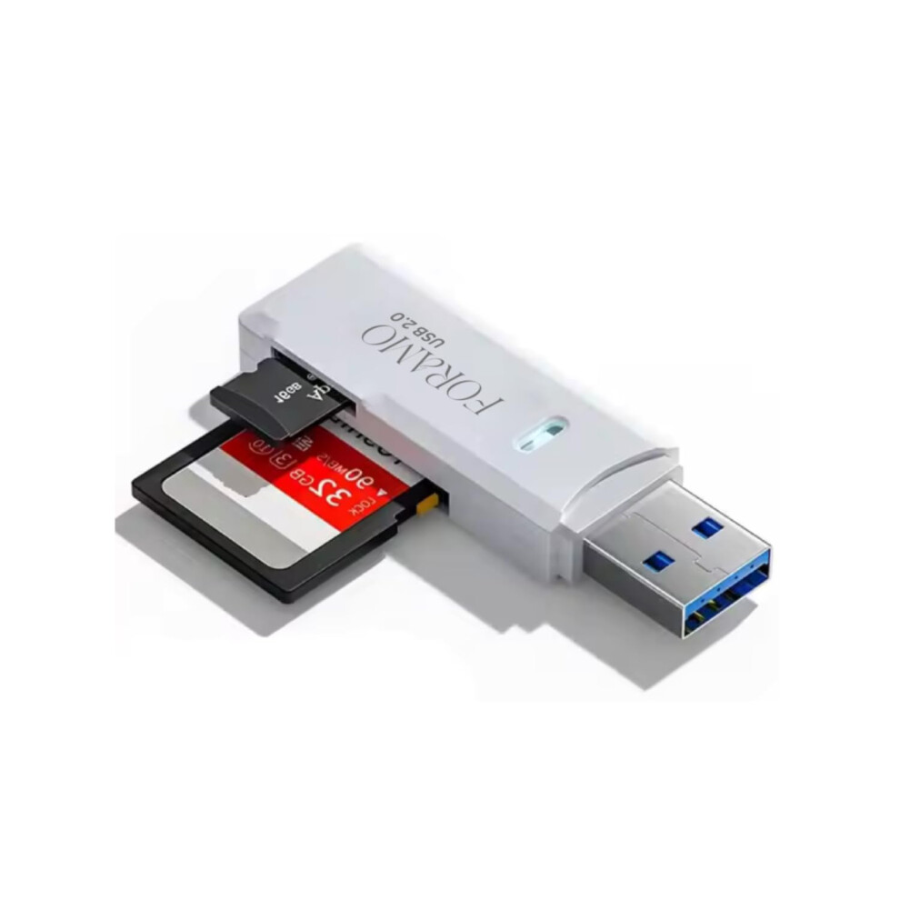 Card Reader Usb 2.0 Stick Adapter For Sdhc Sdxc Microsd Tf Memory Cards - High-Speed Compatibility White 6947110806389