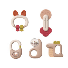 Baby Rattle Teether Set Soft Plastic Chewable
