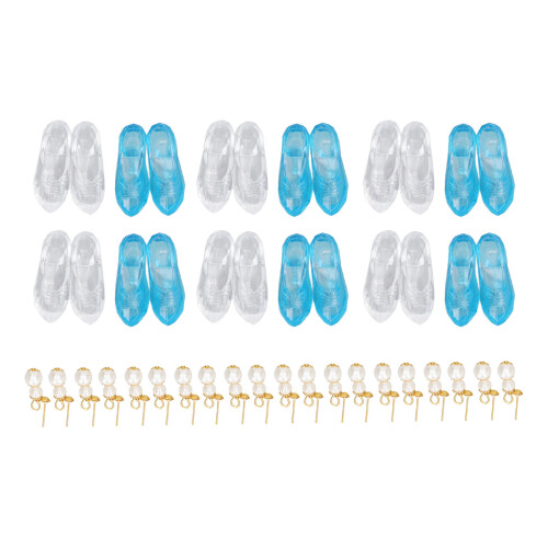 1:12 60pcs Dolls High Heels with 20pcs Ear Stud 1