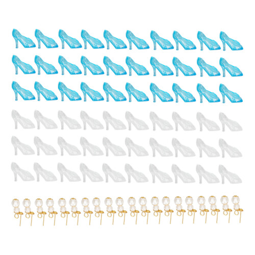 1:12 60pcs Dolls High Heels with 20pcs Ear Stud