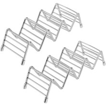 Taco Holder Stand Stainless Steel Taco Rack Wave Shape Food Stand Kitchen Gadget Tool for Hard or Soft Shell Tacos Sandwiches Pack of 2