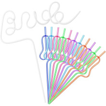 12-Pack Reusable Bachelorette Straws Includes 1 Large Bridal Straw 11 Gourd Shapes