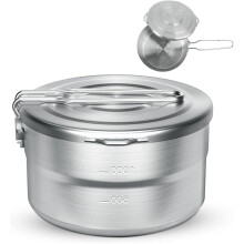 Camping Cookware Set with Camping Pot 1.5 L Stainless Steel, Camping Cooking Pot Outdoor Tableware Set, for Camping, Hiking, Picnic