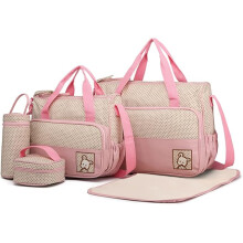 Set of 6 Baby Changing Bag Nappy Bag Handbag Shoulder Bag Bottle Holder with Changing Mat m