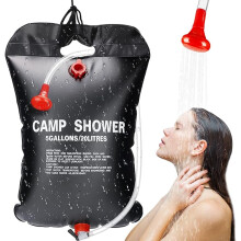 Solar Shower Bag, 20 L Camping Shower, Solar Shower, Heating Camping with Shower Head & On-Off Switchable