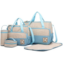 Set of 5 Baby Changing Bag Nappy Bag Handbag Shoulder Bag Bottle Holder with Changing Mat m