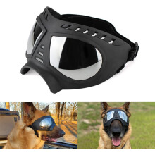 Dog Glasses UV Waterproof Windproof Adjustable Dog Sunglasses Fashion Dog Protective Glasses for Medium Large Dogs Black