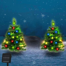 Solar Lights Outdoor Garden, 2 Pack Solar Tree Lights IP65 Waterproof, Christmas Tree Lights