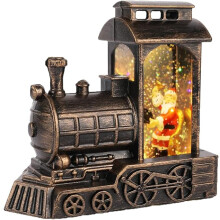 Christmas Snow Globe Lantern Train, for Christmas Decoration, Metallic