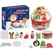 Christmas Snow Globe Kit - 14Pcs Mini Christmas Ornaments Christmas Miniature Figures Ornaments