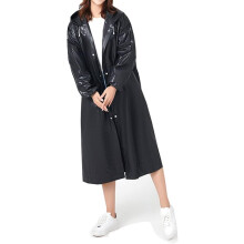 Pack of 2 Adult Rain Poncho EVA Reusable Long Raincoat Jacket with Hood Drawstring Sleeves for Cycling Hiking Travel Outdoor Camping