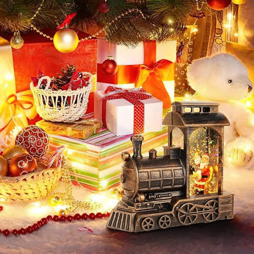 Christmas Snow Globe Lantern Train, for Christmas Decoration, Metallic 1