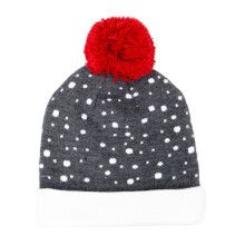 LED Christmas Hat Knitted Beanie Kids Winter Pom Pom Flashing Light Up Xmas Caps