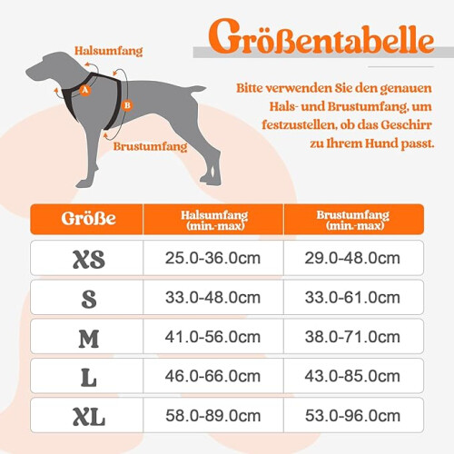 Dog Harness for Medium Dogs, Anti-Pull Dog Harness with Control, No-Pull, Adjustable Harness Orange,XL 1