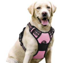 Dog Harness for Medium Dogs, Anti-Pull Dog Harness with Control, No-Pull, Adjustable Harness Pink, S
