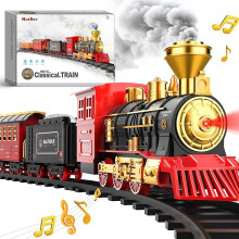 Train Set - Train Toy with Smoke, Lights and Sounds, Toy Train Set for Under the Christmas Tree
