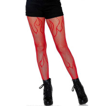 (Red) Women's Flame Fishnet Stockings Sexy Tight Pantyhose High Elasticity Leggings