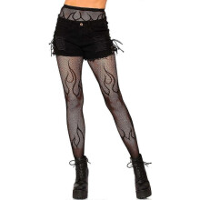 (Black) Women's Flame Fishnet Stockings Sexy Tight Pantyhose High Elasticity Leggings