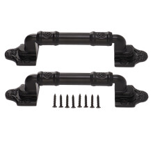 2PCS Door Handle Heavy Duty Smooth Surface Black