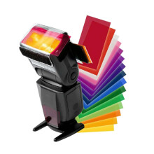 12 Gel Filter Torch Gel Filter Paper for Flashing Lights - Colorful Gel Filter Cards, Size 20x24cm, 12 Colors