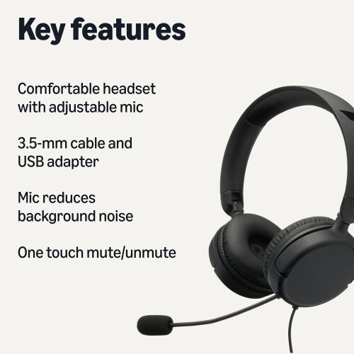 Amazon Amazon Basics On Ear Wired Computer Headset with Adjustable Microphone 1