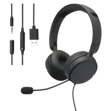Amazon Basics On Ear Wired Computer Headset with Adjustable Microphone