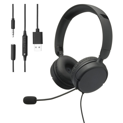 Amazon Amazon Basics On Ear Wired Computer Headset with Adjustable Microphone