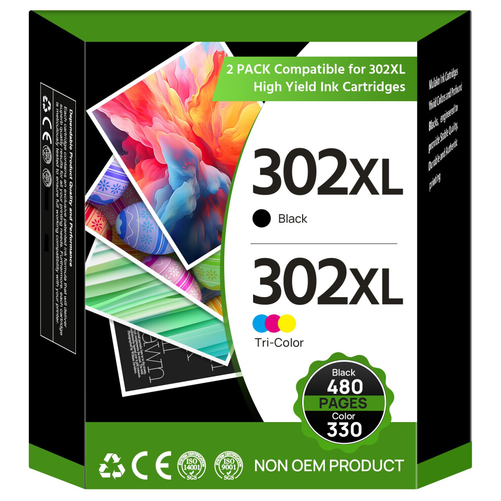 302Xl Ink Cartridges And Colour 2-Pack Replacement For Hp 302 In Black 75443597