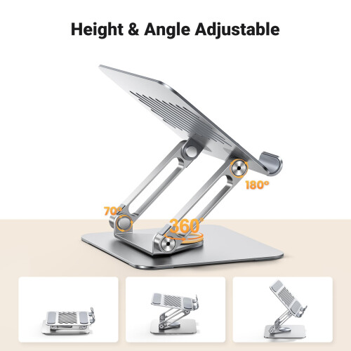 UGREEN iPad Stand Tablet Desk Holder 360 Rotating Foldable Adjustable 2