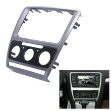 2Din Radio Rahmen für Octavia 2010-2013, Silber/Schwarz, 220x210x130mm