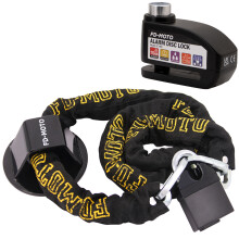 (1.8m, Black) FD-MOTO Motorcycle Chain Lock & Ground Security Motorcycle Lock & Alarm Brake Disc Lock With Cable