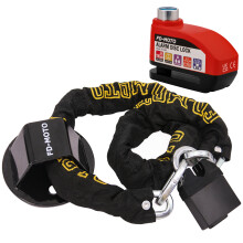 (1.2m, Red / Black) FD-MOTO Motorcycle Chain Lock & Ground Security Motorcycle Lock & Alarm Brake Disc Lock With Cable
