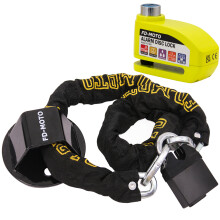 (1.2m, Green) FD-MOTO Motorcycle Chain Lock & Ground Security Motorcycle Lock & Alarm Brake Disc Lock With Cable