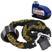 (1.8m, Blue / Black) FD-MOTO Motorcycle Chain Lock & Ground Security Motorcycle Lock & Alarm Brake Disc Lock With Cable