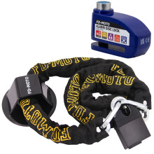 (1.8m, Blue) FD-MOTO Motorcycle Chain Lock & Ground Security Motorcycle Lock & Alarm Brake Disc Lock With Cable