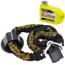 (1.8m, Green) FD-MOTO Motorcycle Chain Lock & Ground Security Motorcycle Lock & Alarm Brake Disc Lock With Cable